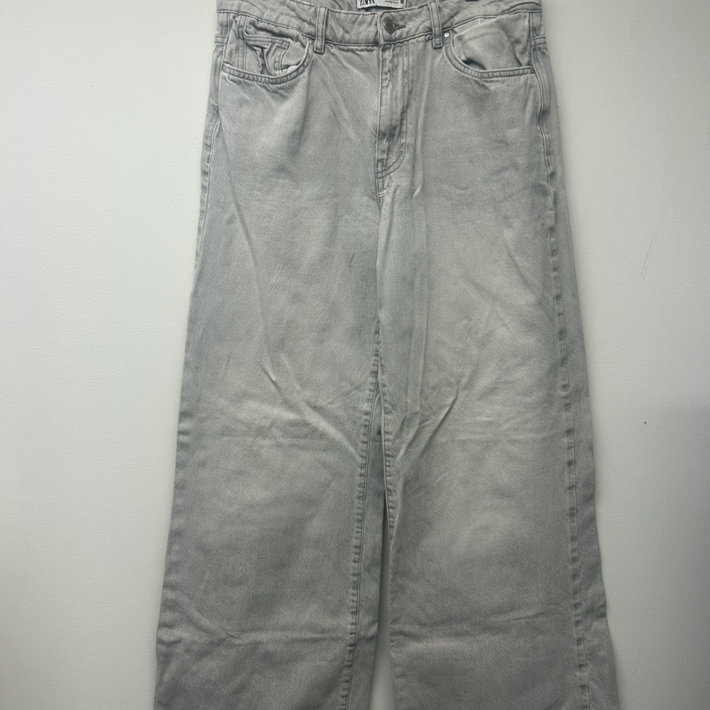 Zara Grey Wide-Leg Jeans